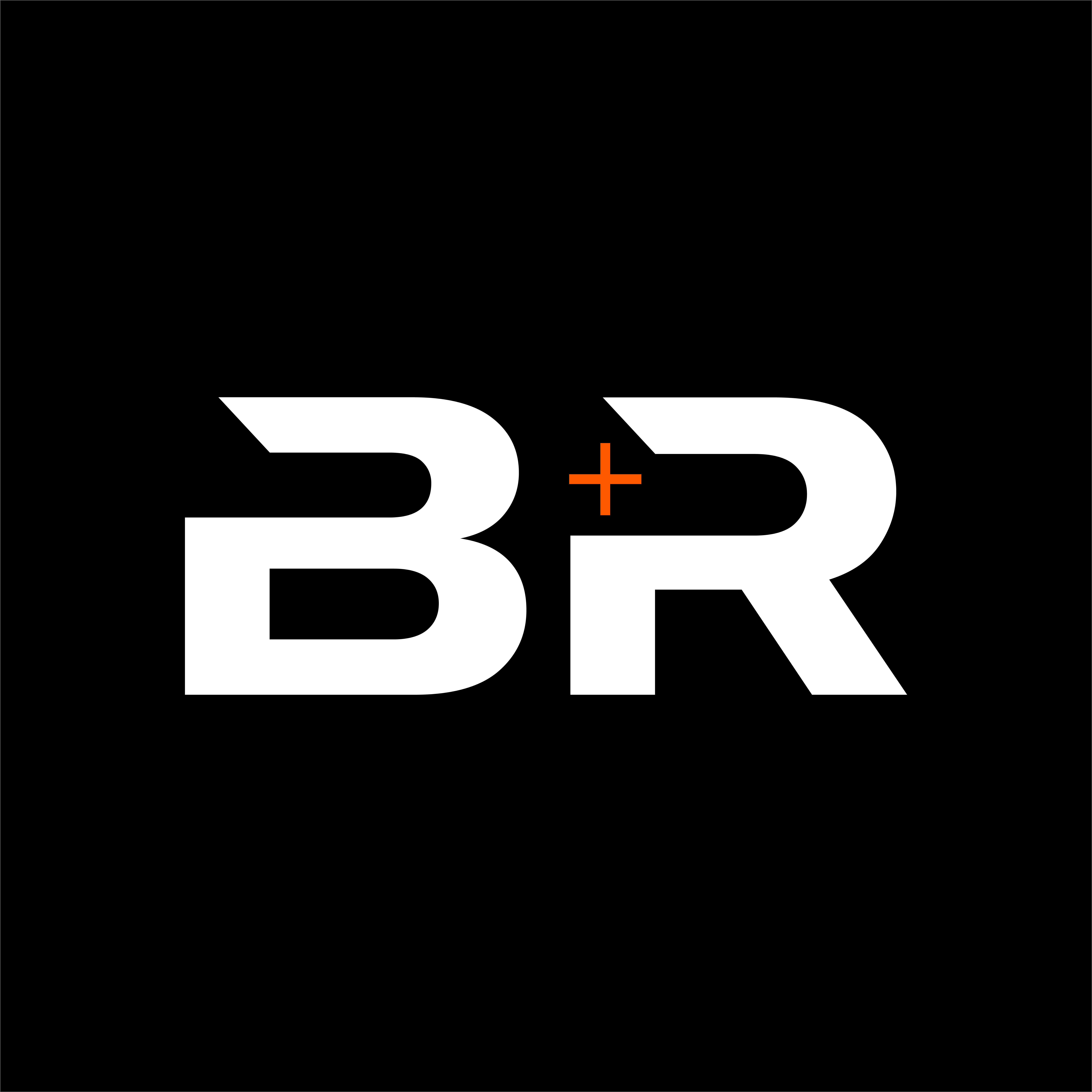 Quadratisches Bild mit weissem BENEDICT + RIVA Logo auf schwarzem Hintergrund