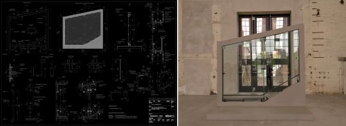 Gegenüberstellung von der parametrischen Planung und dem Mock-up einer Structural Point Fassade